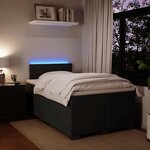 vidaXL Sommier à lattes de lit avec matelas noir 120x190 cm velours