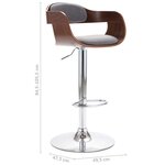 vidaXL Tabouret de bar Contreplaqué et tissu gris