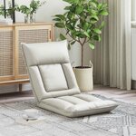 vidaXL Fauteuil de sol ajustable Blanc Simili cuir