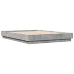vidaXL Cadre de lit avec lumières LED gris béton 135x190 cm