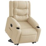 vidaXL Fauteuil inclinable électrique crème tissu