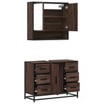vidaXL Ensemble de meubles de salle de bain 2 Pièces Chêne marron