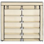 vidaXL Armoire à chaussures avec housse Crème 115x28x110 cm Tissu