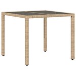 vidaXL Ensemble à manger de jardin et coussins 3 Pièces beige rotin verre