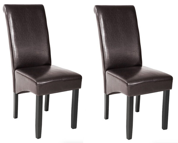Lot de 2 chaises de salle à manger salon cuisine marron foncé 08_0000455