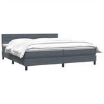 vidaXL Sommier à lattes de lit et matelas gris foncé 180x220cm velours