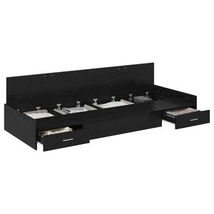 vidaXL Cadre de lit Chêne noir 100 x 200 cm Bois d'ingénierie