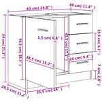 vidaXL Armoire de lavabo Sonoma gris 63x30x54 cm Bois d'ingénierie