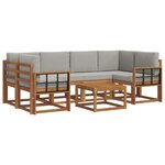 vidaXL Ensemble de canapés d'extérieur 7 pc Gris Naturel et Clair