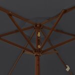 vidaXL Parasol de jardin avec mât en bois noir 196x231 cm