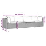 vidaXL Salon de jardin 4 Pièces avec coussins Marron Résine tressée