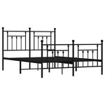 vidaXL Cadre de lit métal sans matelas avec pied de lit noir 140x190cm
