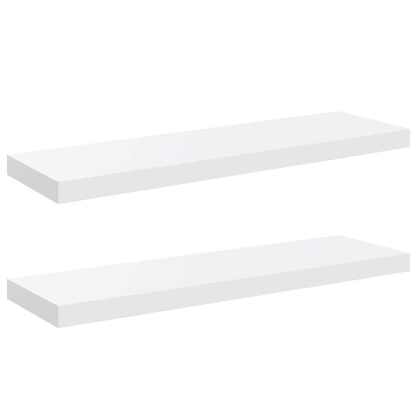 vidaXL Étagère murale flottante 2 Pièces Blanc brillant 80x23 5x3 8cm MDF