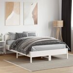 vidaXL Cadre de lit sans matelas blanc 135x190 cm bois de pin massif