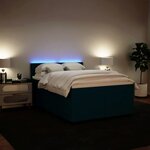 vidaXL Sommier à lattes de lit et matelas bleu 160x200 cm velours