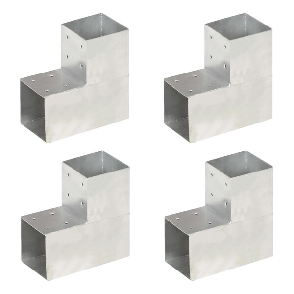 vidaXL Connecteurs de poteau 4Pièces Forme en L Métal galvanisé 101x101mm