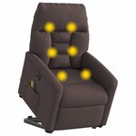 vidaXL Fauteuil inclinable de massage électrique Marron foncé Tissu