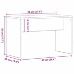 vidaXL Tabouret de dressing Chêne noir 70 x 35 x 45 cm