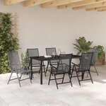 vidaXL Set de jardin à manger de 7 pièces en acier anthracite