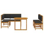 vidaXL Ensemble de banc de jardin 4 Pièces Marron Bois d'acacia massif