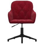 Chaise fauteuil siège pivotante de bureau informatique étude velours rouge 02_0024173