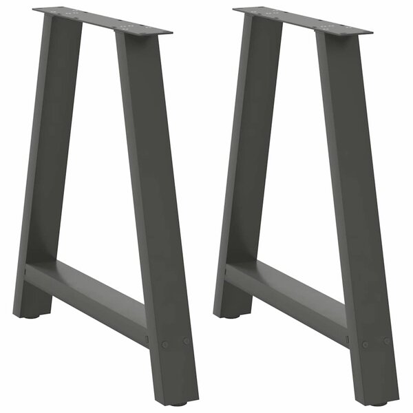 vidaXL Pieds de table à manger en forme de A 2 pièces Anthracite 80 x (72-73) cm Acier