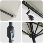 vidaXL Parasol de jardin demi Couleur sable 294 x 150 x 224 cm tissu