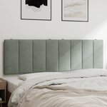 vidaXL Coussin de tête de lit Hanko gris clair 152 cm velours