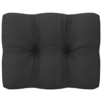 vidaXL Canapé 2 places de jardin avec coussins Noir Bois de pin massif