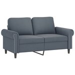 vidaXL Canapé 2 places avec oreillers gris foncé 120 cm velours
