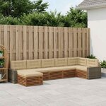 vidaXL Ensemble de canapés d'extérieur 7 Pièces Naturel et Beige