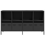 vidaXL Buffet noir 135x39x73 5 cm acier laminé à froid