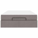 vidaXL Cadre de lit avec matelas Taupe 120 x 200 cm tissu