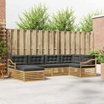 vidaXL Ensemble de canapés d'extérieur 6 pc Blanc et anthracite