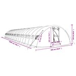 vidaXL Serre avec cadre en acier vert 100 m² 20x5x2 3 m