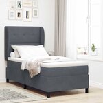 vidaXL Lit à ressorts avec matelas gris foncé 80 x 200 cm en velours
