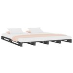 vidaXL Lit de palette sans matelas gris 200x200 cm bois massif