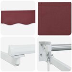 vidaXL Store rétractable manuel avec LEDs Bourgogne et Blanc 3 x 2 5 m