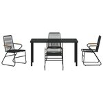 vidaXL Ensemble de salle à manger pour jardin 5 Pièces Noir Rattan PVC