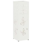 vidaXL Porte-parapluie avec stockage Blanc 15 5 x 15 5 x 49 cm Métal