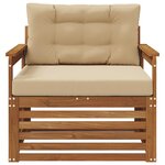 vidaXL Canapé d’extérieur Bois d'acacia massif et polyester