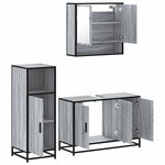 vidaXL Ensemble de meubles de salle de bain 3 Pièces Sonoma gris