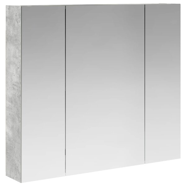 vidaXL Armoire Miroir de Salle de Bain Gris béton 80 x 14.5 x 70 cm
