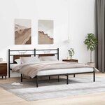 vidaXL Cadre de lit sans matelas chêne marron 183x203 cm