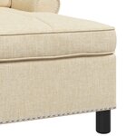 vidaXL Chaise longue avec coussin Crème 91 x 157 x 91 cm tissu