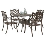 vidaXL Ensemble de tables de jardin 5 Pièces Bronze Aluminium coulé