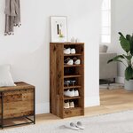 vidaXL Armoire à chaussures vieux bois 32x35x92 cm bois d'ingénierie