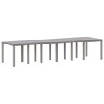 vidaXL Table de Jardin Gris clair 350 x 100 x 74 cm polyrotin