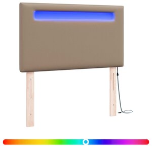 vidaXL Tête de lit LED Cappuccino 90 cm Cuir synthétique