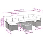 vidaXL Ensemble de Canapé de Jardin 8 Pièces avec Coussins Beige Poly Rattan